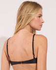 Underwire bikini top from the Marnie collection in black with front ring detail