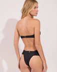 Strapless bikini top from the Marnie collection in black with front ring detail