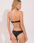 Brazilian bikini bottom from the Marnie collection in black with side ring detail