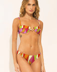 Brazilian bikini bottom from the Mosaico collection with colourful geometric print