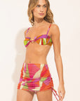 Bikini top from the Mosaico collection with colourful geometric print and ring detail