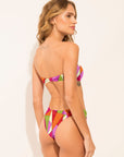 Strapless bikini top from the Mosaico collection with colourful geometric print