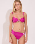 Underwire bikini top from the Sunna collection in bright pink with ring detail