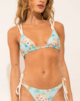 Tie-side bikini bottom from the Mapa collection with light blue floral print