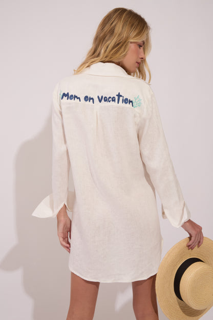 Mom on Vacation Linen Shirt
