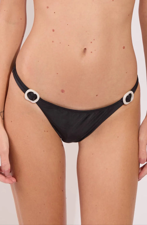 Brazilian bikini bottom from the Marnie collection in black with side ring detail