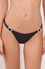 Brazilian bikini bottom from the Marnie collection in black with side ring detail