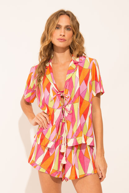 Shirt Nina Tie Up Mosaico