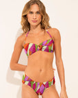 Strapless bikini top from the Mosaico collection with colourful geometric print