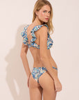 Brazilian bikini bottom from the Oyster collection with blue shell-inspired print