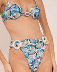 Underwire bikini top from the Oyster collection with blue shell-inspired print