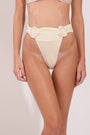 High waist bikini bottom from the Pearl collection in ivory colour