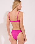 Underwire bikini top from the Sunna collection in bright pink with ring detail