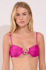 Underwire bikini top from the Sunna collection in bright pink with ring detail