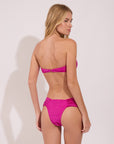 Strapless bikini top from the Sunna collection in bright pink with ring detail