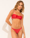 Brazilian bikini bottom from the Marinaio collection in solid red colour
