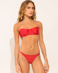 Brazilian bikini bottom from the Marinaio collection in solid red colour