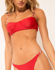Brazilian bikini bottom from the Marinaio collection in solid red colour