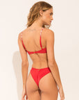 Brazilian bikini bottom from the Marinaio collection in solid red colour