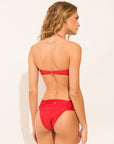 Strapless bikini top from the Marinaio collection in solid red colour
